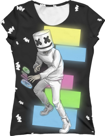 Women's T-Shirt 3D - Marshmello (20) - Mfest