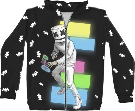 Unisex Zip-through Hoodie 3D - Marshmello (20) - Mfest