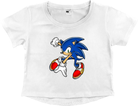 Women's Cropped Premium T-Shirt - Sonic (9) - Mfest