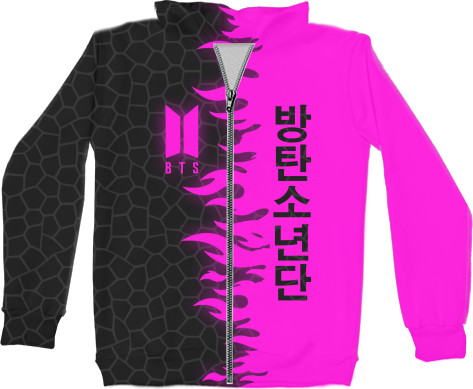 Unisex Zip-through Hoodie 3D - BTS (6) - Mfest