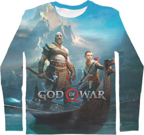 Kids' Longsleeve Shirt 3D - GOD OF WAR (1) - Mfest