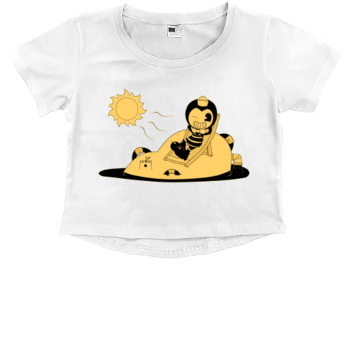 Kids' Premium Cropped T-Shirt - Bendy and the Ink Machine 20 - Mfest