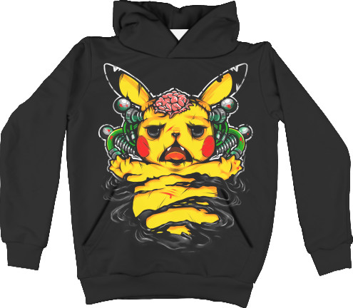 Kids' Hoodie 3D - Пикачу (Мозги) - Mfest