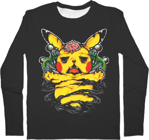 Kids' Longsleeve Shirt 3D - Пикачу (Мозги) - Mfest