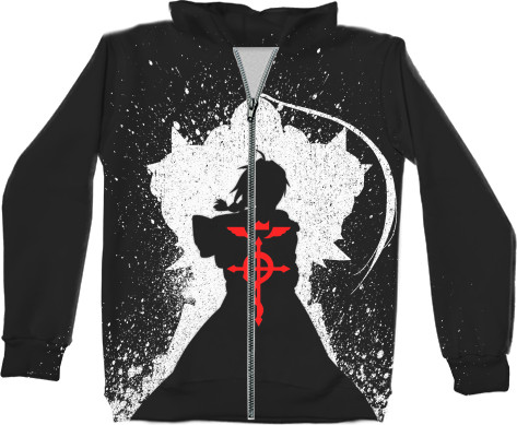 Unisex Zip-through Hoodie 3D - Стальной алхимик (3) - Mfest