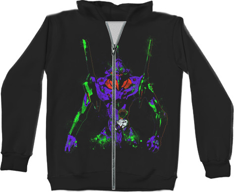 Unisex Zip-through Hoodie 3D - EVANGELION 1 - Mfest