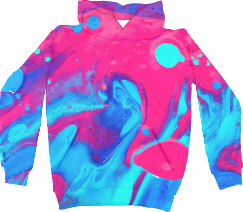 Unisex Hoodie 3D - Потеки краски - Mfest