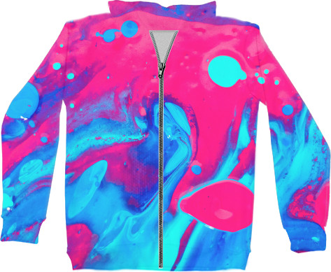 Unisex Zip-through Hoodie 3D - Потеки краски - Mfest