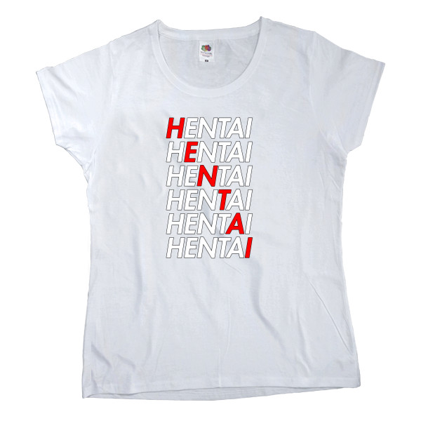 Women's T-shirt Fruit of the loom - Hentai (Text 2) - Mfest