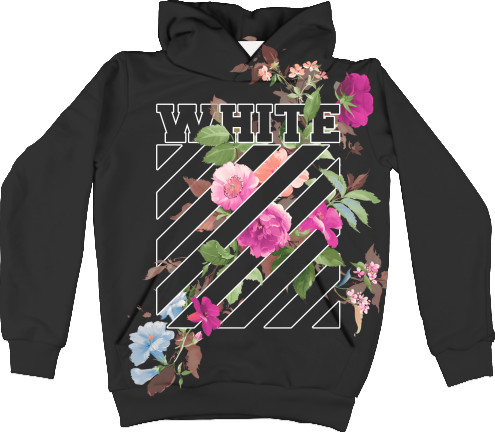 Unisex Hoodie 3D - Off-White (Flowers) - Mfest