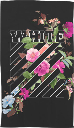 Полотенце 3D - Off-White (Flowers) - Mfest