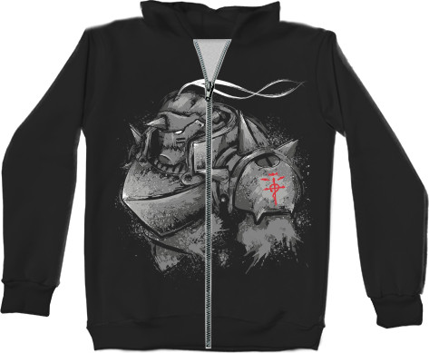 Unisex Zip-through Hoodie 3D - СТАЛЬНОЙ АЛХИМИК (Альфонс Элрик) - Mfest