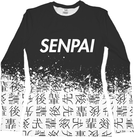 Women's Longsleeve Shirt 3D - SENPAI (Версия 1) - Mfest