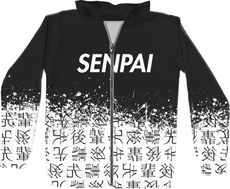 Unisex Zip-through Hoodie 3D - SENPAI (Версия 1) - Mfest