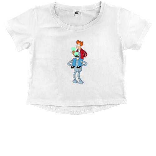 Kids' Premium Cropped T-Shirt - Futurama (Лучшие Друзья) - Mfest