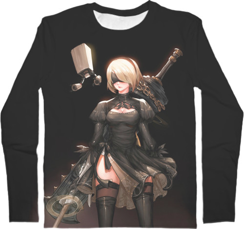 Men's Longsleeve Shirt 3D - NieR: Automata (1) - Mfest