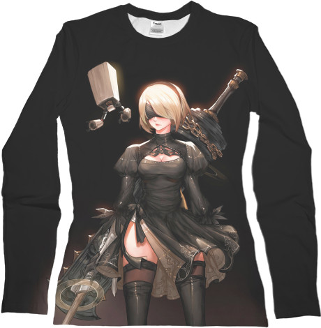 Women's Longsleeve Shirt 3D - NieR: Automata (1) - Mfest