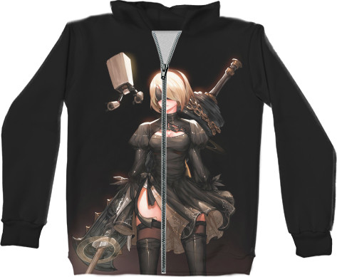 Unisex Zip-through Hoodie 3D - NieR: Automata (1) - Mfest