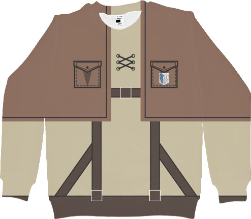 Men's Sweatshirt 3D - Атака Титанов (Attack On Titans) 4 - Mfest