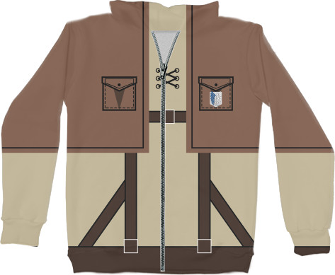 Kids' Zip-through Hoodie 3D - Атака Титанов (Attack On Titans) 4 - Mfest