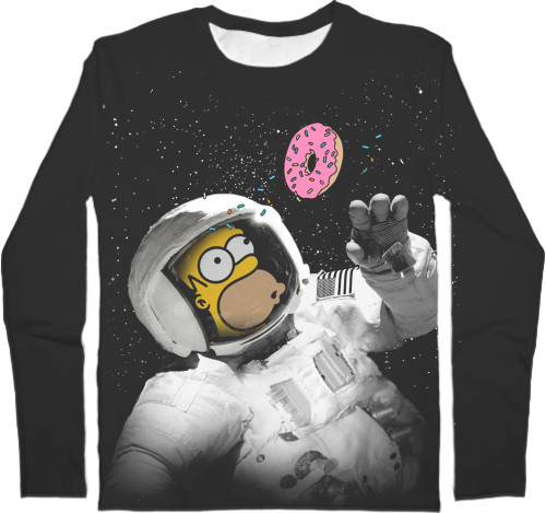 Simpson - Men's Longsleeve Shirt 3D - Гомер в космосе - Mfest