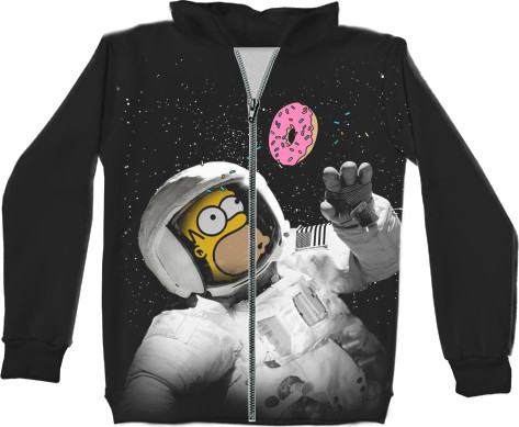 Simpson - Unisex Zip-through Hoodie 3D - Гомер в космосе - Mfest