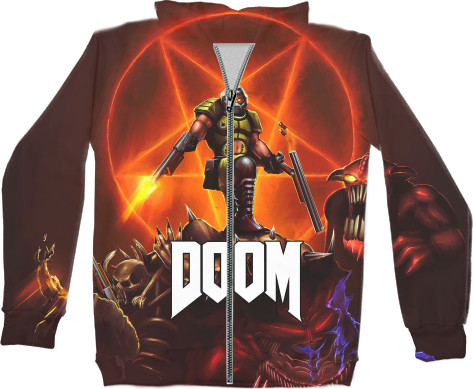 Kids' Zip-through Hoodie 3D - DOOM 2 - Mfest