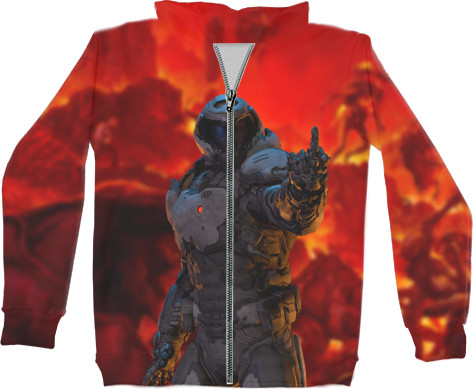 Unisex Zip-through Hoodie 3D - Doom 1 - Mfest