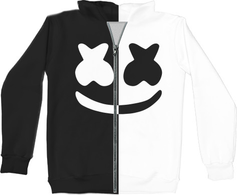 Unisex Zip-through Hoodie 3D - Marshmello 1 - Mfest