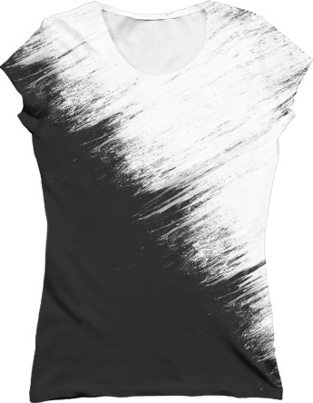 Women's T-Shirt 3D - Краска и ничего лишнего (Черно-Белая) - Mfest