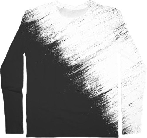 Men's Longsleeve Shirt 3D - Краска и ничего лишнего (Черно-Белая) - Mfest