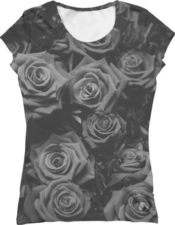 Women's T-Shirt 3D - Розы Ч/Б - Mfest