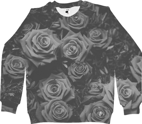 Men's Sweatshirt 3D - Розы Ч/Б - Mfest