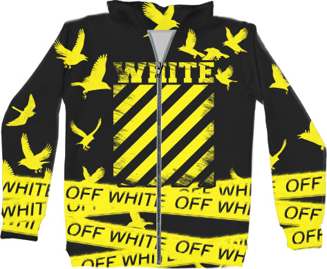 Unisex Zip-through Hoodie 3D - OFF White (3) - Mfest