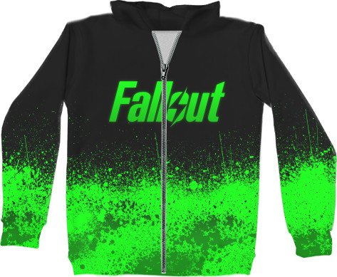 Unisex Zip-through Hoodie 3D - Токсический Fallout - Mfest