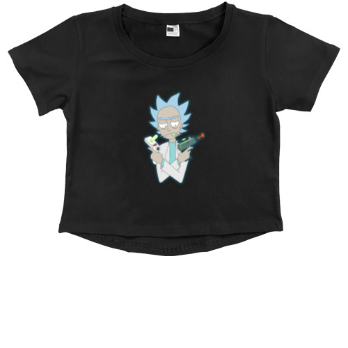 Kids' Premium Cropped T-Shirt - Rick and Morty (Пушки) - Mfest