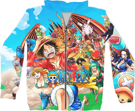 Худи на молнии 3D Унисекс - One Piece (1) - Mfest