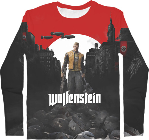 Kids' Longsleeve Shirt 3D - Wolfenstein (Вольфенштейн) - Mfest