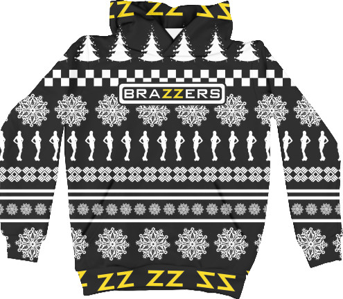 Kids' Hoodie 3D - Новогодний Brazzers - Mfest