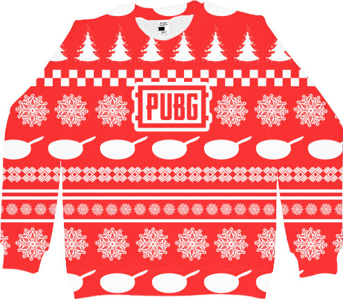 Men's Sweatshirt 3D - Новогодний PUBG - Mfest