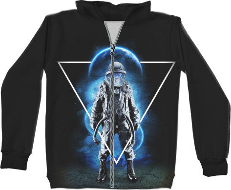 Unisex Zip-through Hoodie 3D - Космонавт (1) - Mfest