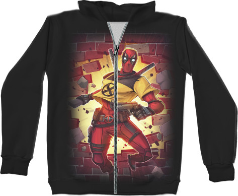 Unisex Zip-through Hoodie 3D - Deadpool (1) - Mfest