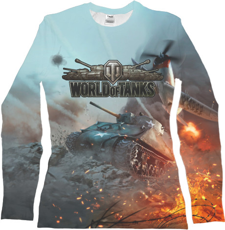 Футболка з Довгим Рукавом Жіноча 3D - World of Tanks [5] - Mfest