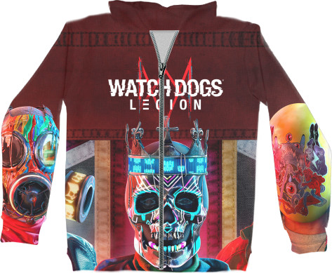 Unisex Zip-through Hoodie 3D - WATCH DOGS [4] - Mfest