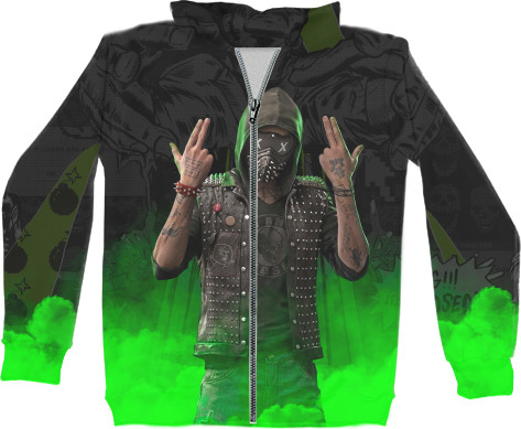 Unisex Zip-through Hoodie 3D - WATCH DOGS [1] - Mfest