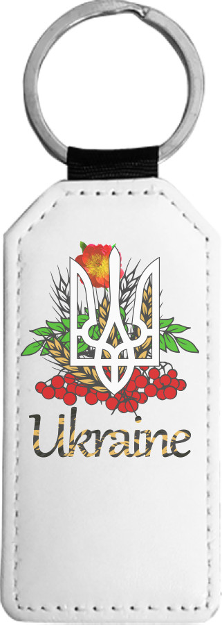 Rectangular Keychain - Герб украины с калиной - Mfest