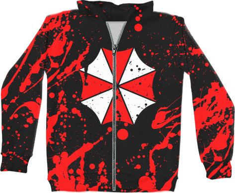 Unisex Zip-through Hoodie 3D - RESIDENT EVIL (UMBRELLA) [4] - Mfest