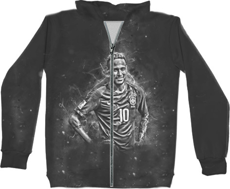 Unisex Zip-through Hoodie 3D - Неймар - Mfest