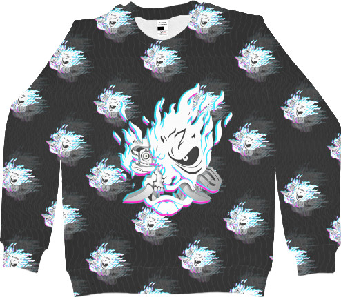 Men's Sweatshirt 3D - Cyberpunk 2077 neon samurai glitch - Mfest