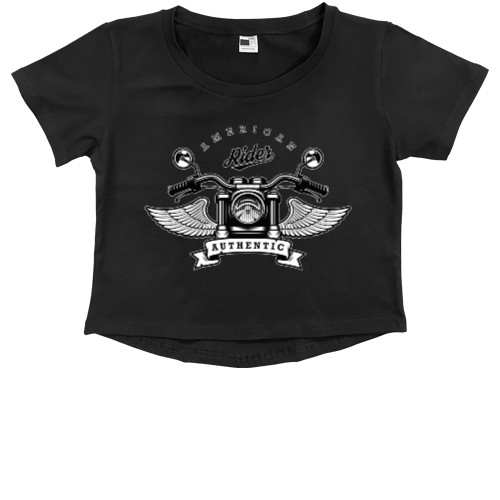 Kids' Premium Cropped T-Shirt - Байкер - Mfest